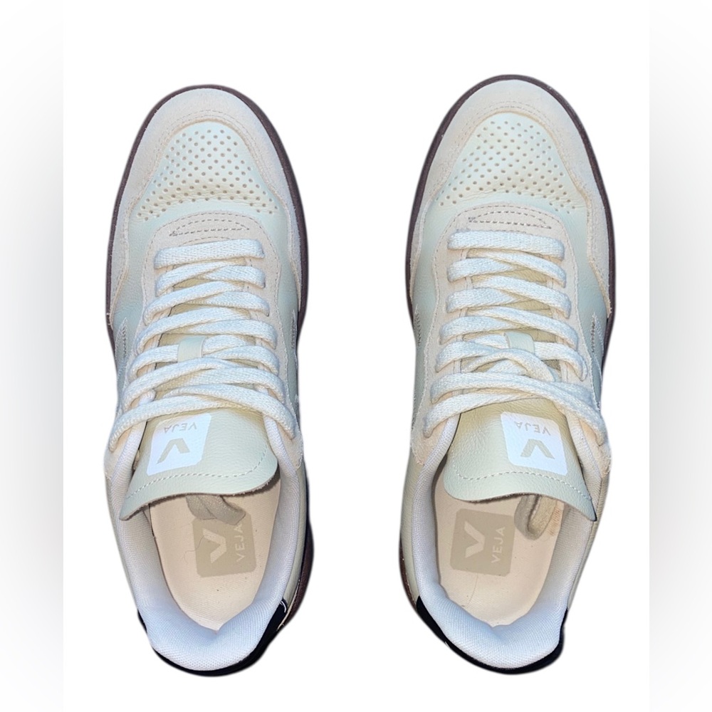 Women’s Veja V-90 ZZ Gold and Neutral Sneaker - Picture 9 of 10